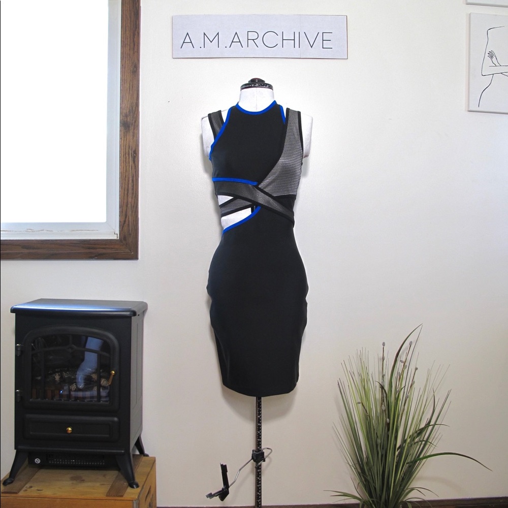 ALEXANDER WANG X H&M SCUBA CUT OUT FITTED DRESS